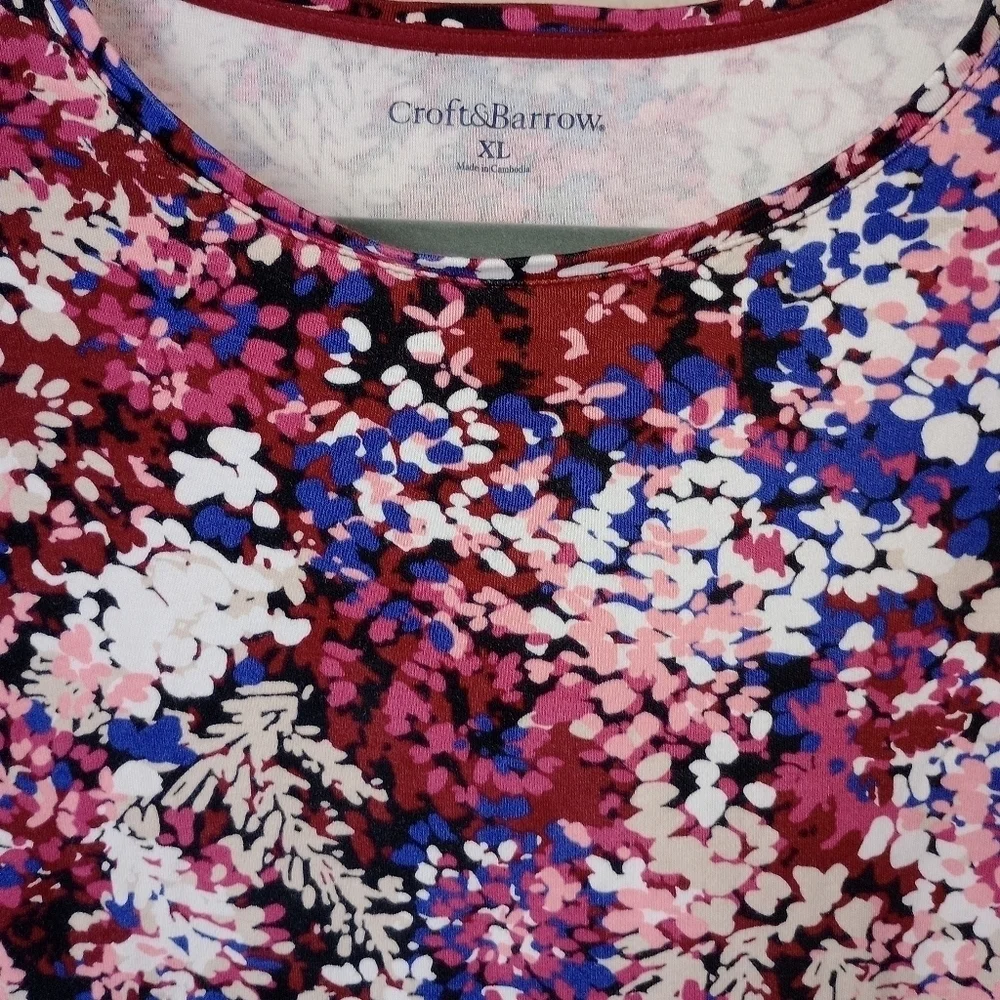 Croft & Barrow floral blouse/Top size XL - Picture 4 of 8